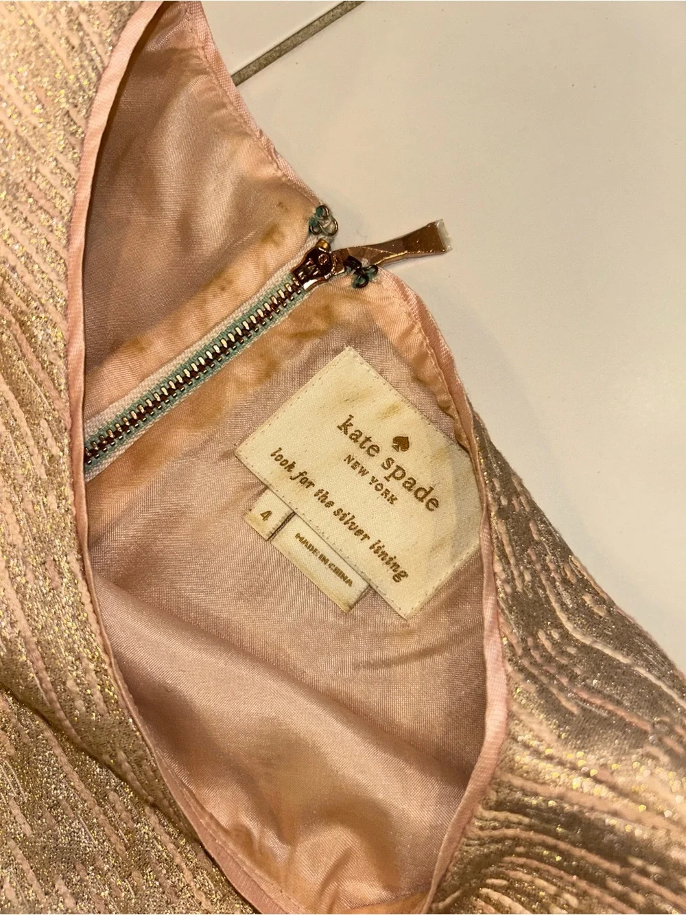 Kate Spade Rose Gold Della Sheath Dress Sheath Size 4